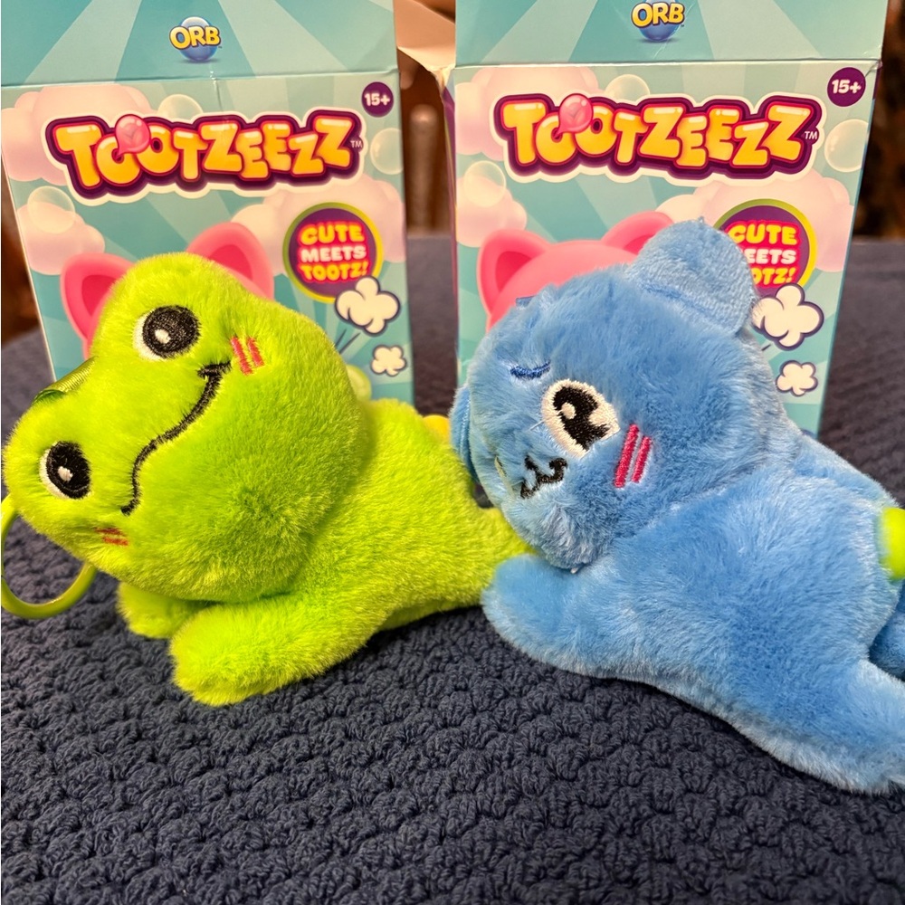 Tootzeezz Plush Charmlets Duo - Blue & Lime Green Cute Characters